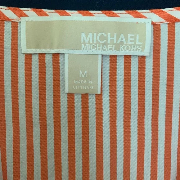 Michael Kors orange-red bell-sleeved blouse - Picture 3 of 4